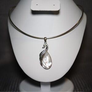 Silver Teardrop Pendant Necklace